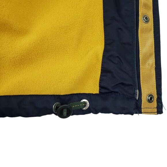Vtg Tommy Hilfiger Men's Large Fleece Lined Hooded Green Blue Yellow Rain Jacket - Picture 7 of 15